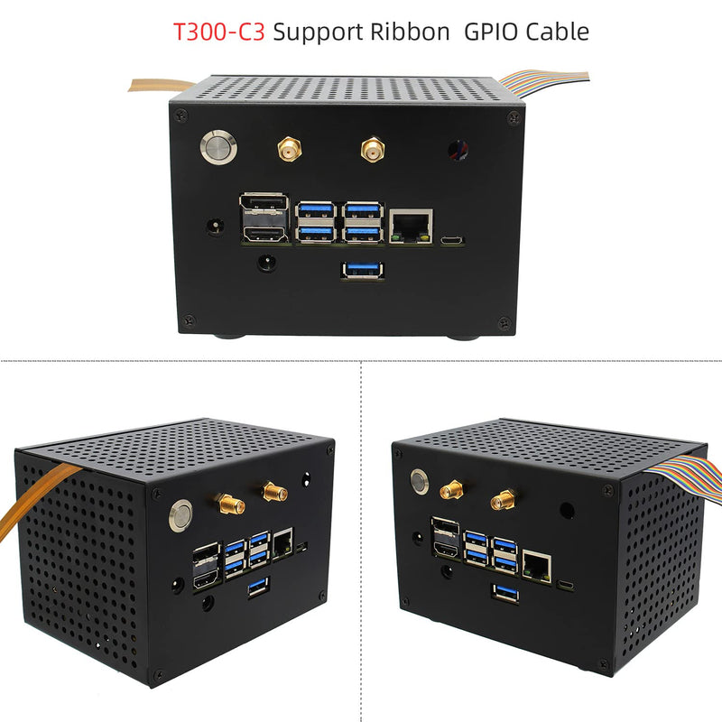  [AUSTRALIA] - Geekworm T300-C3 Metal Case with Power & Reset Switch & Camera Holder Compatible with Jetson Nano A02/B01/2GB and T300 V1.1 2.5 inch SATA SSD/HDD Shield