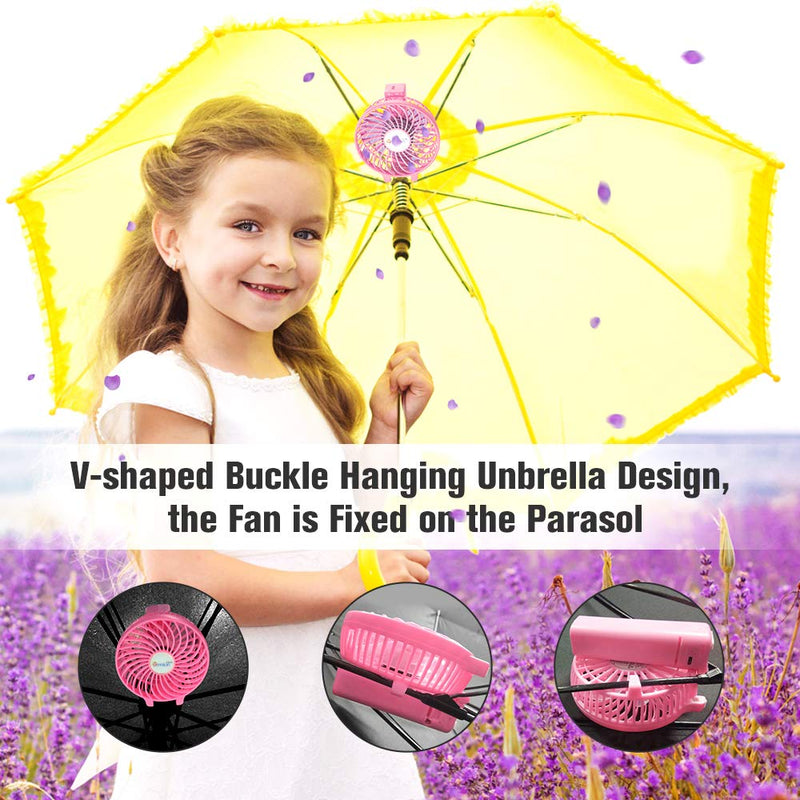  [AUSTRALIA] - VersionTECH. Mini Handheld Fan, USB Desk Fan, Small Personal Portable Table Fan with USB Rechargeable Battery Operated Cooling Folding Electric Fan for Travel Office Room Household Pink
