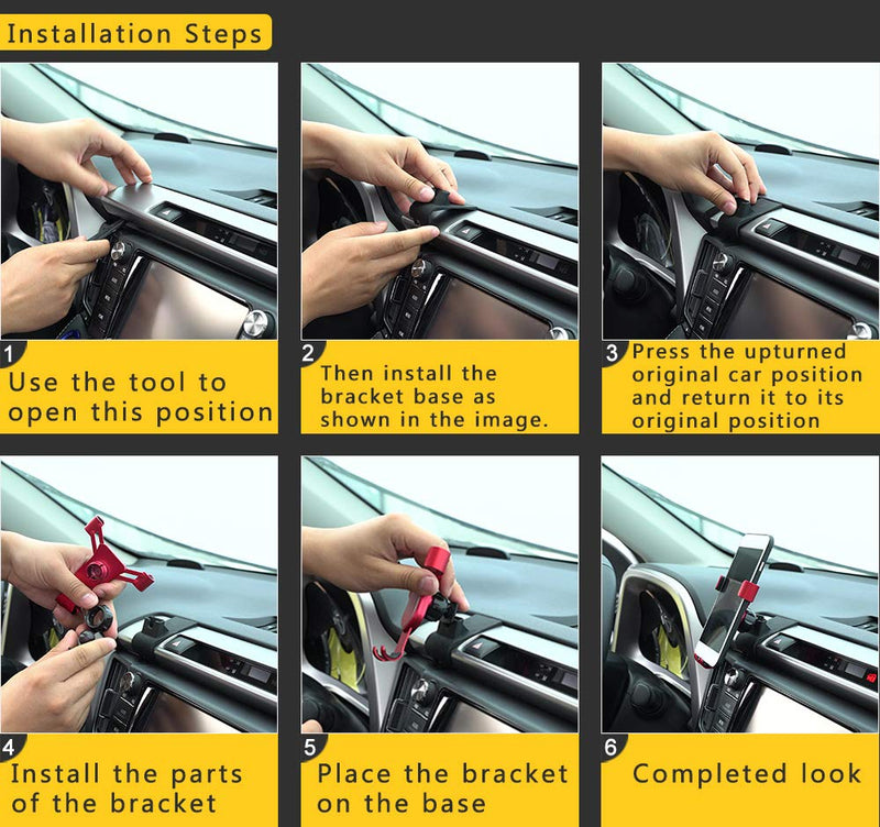  [AUSTRALIA] - BeHave Autos Universal Car Phone Holder Fit for Toyota RAV4 2013 2014 2015 2016 2017 2018 Air Vent Phone Mount Adjustable, Car Phone Cradle Fit for iPhone Samsung 4-7 Inches Smartphone (Ra-zj001-001) Ra-zj001-001