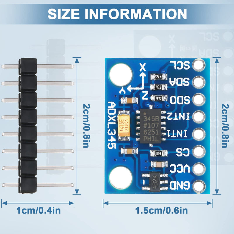  [AUSTRALIA] - 2 Accelerometer ADXL345 3-Axis GY-291 Digital Gravity Sensor Module ADXL345 Digital Accelerometer Module 3 Axis Acceleration Tilt Compatible with Arduino Raspberry Pi