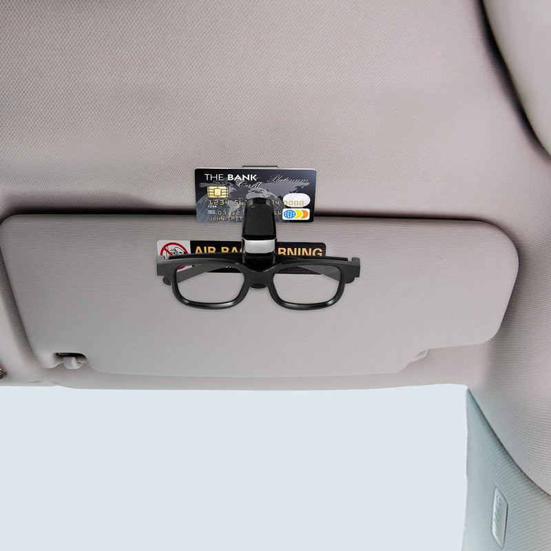  [AUSTRALIA] - 4 Packs Glasses Holders for Car Sun Visor, Sunglasses Holder Clip Hanger Eyeglasses Mount, Double-Ends Clip and 180 Degree Rotational Car Glasses Holder with Ticket Card Clip (Silver) Silver