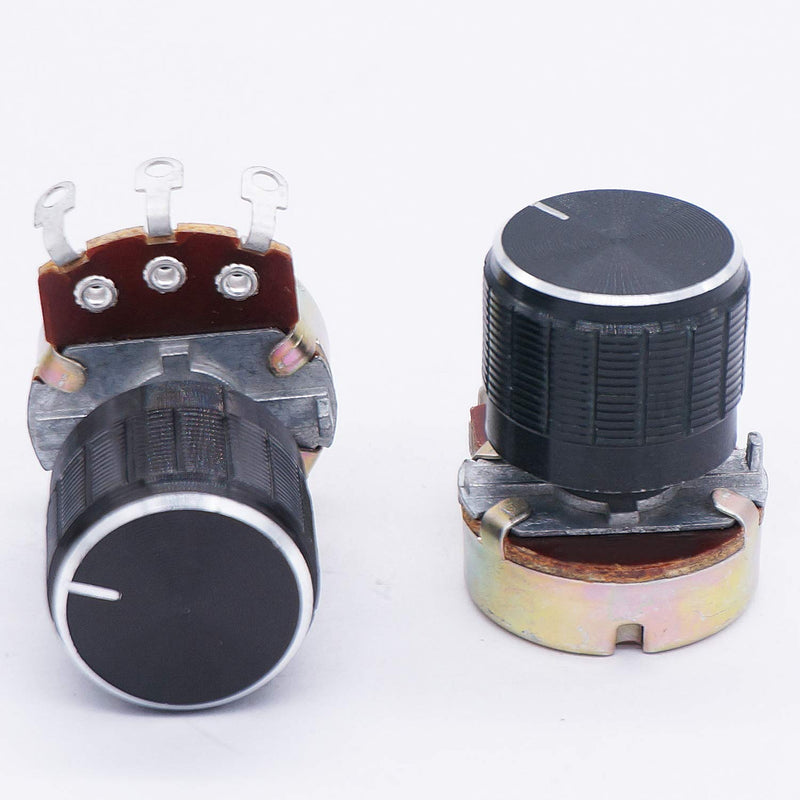  [AUSTRALIA] - TWTADE / 3pcs 50K ohm Potentiometer Single Turn Rotary Linear Variable Potentiometer + 3pcs black Aluminum alloy knob