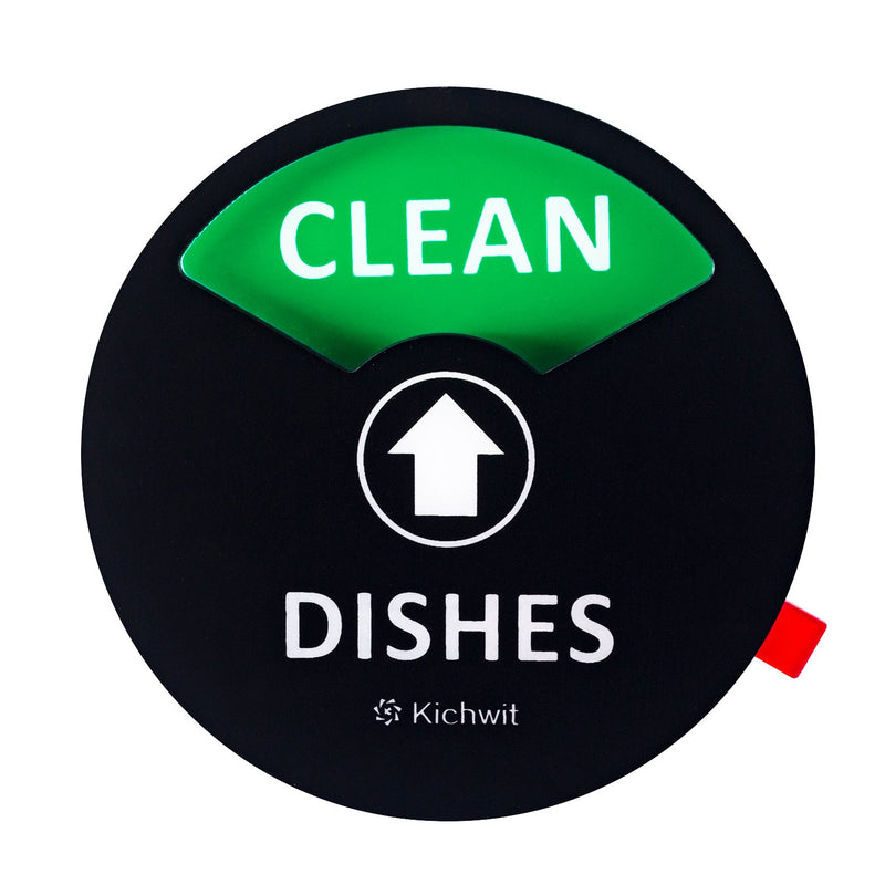  [AUSTRALIA] - Kichwit Clean Dirty Dishwasher Magnet with The 3rd Option “Running”, Perfect for Quiet Dishwashers, Non-Scratch Strong Magnet Backing & Residue Free Adhesive, 3.5” Diameter, Black