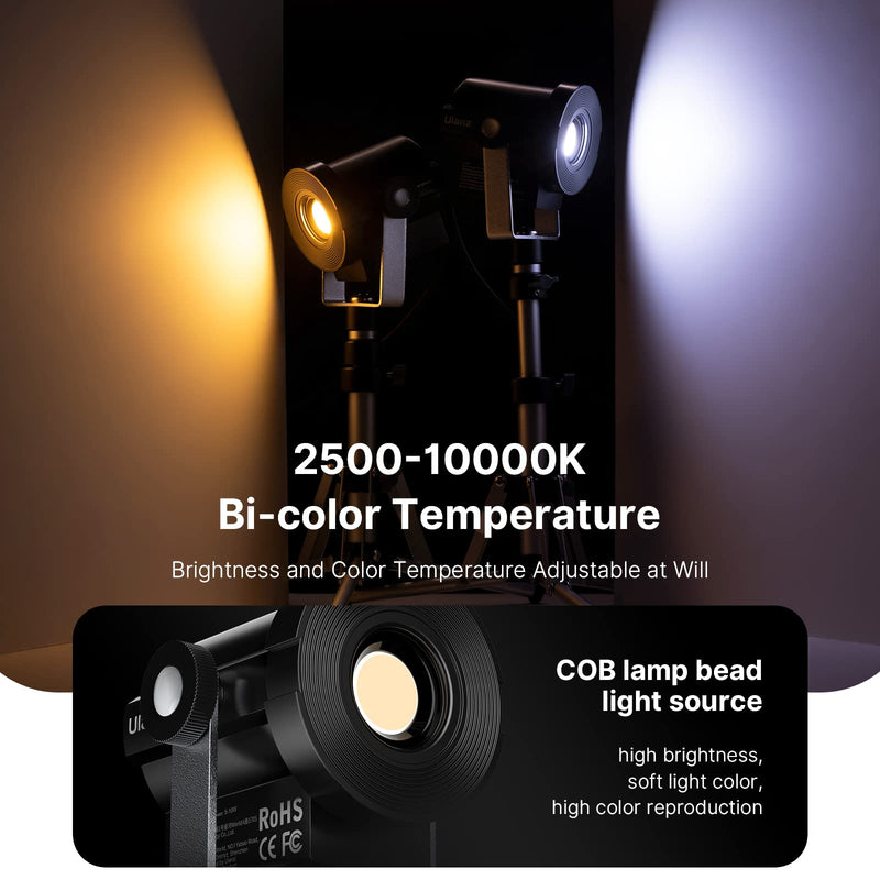  [AUSTRALIA] - Ulanzi Mini Microphotography Fill Light Kit，2500K-10000K Bi-Color Temperature Adjustment LED Cob Light Kit, 340mm Light Tripod Kit for Mini Place Photography.