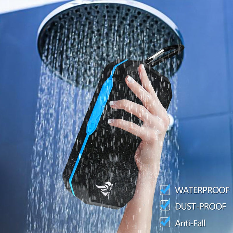  [AUSTRALIA] - Bluetooth Wireless Speakers Waterproof IPX5 with HD Enhanced Bass Outdoor Wireless Portable Phone Speakers Built-in Mic Support FM AUX TF Card USB for iPhone iPad Android Phones Computer Etc. (Blue)