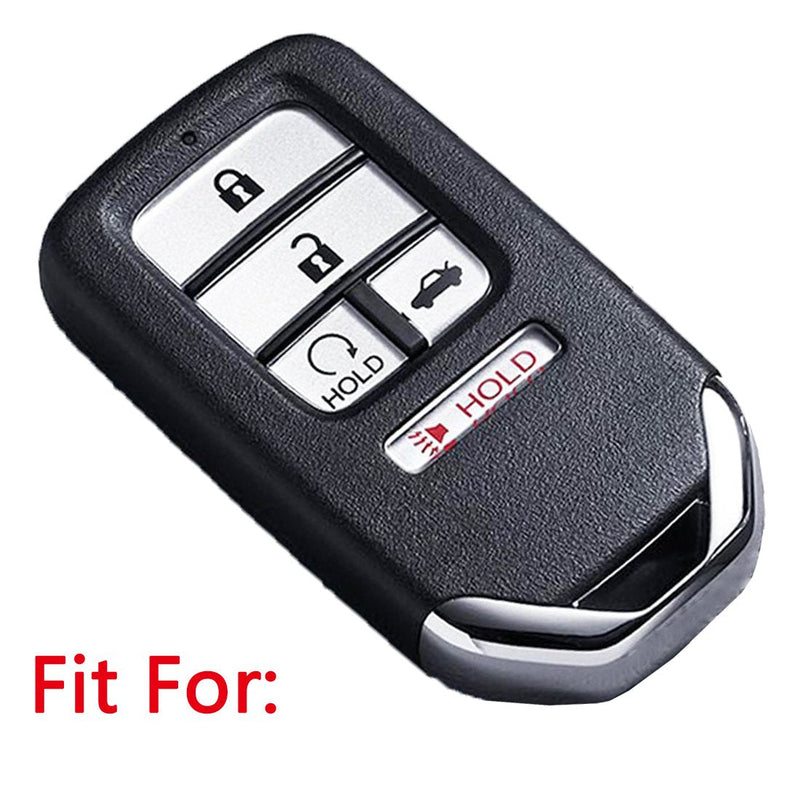  [AUSTRALIA] - Keyless4U 2Pcs Silicone Key Fob Full Case Cover Protector Remote Skin for A2C81642600 2015 2016 2017 2018 2019 Honda Accord Civic CR-V CRV Pilot EX-L Touring Premium 5 Buttons Smart Key (Black Rose)