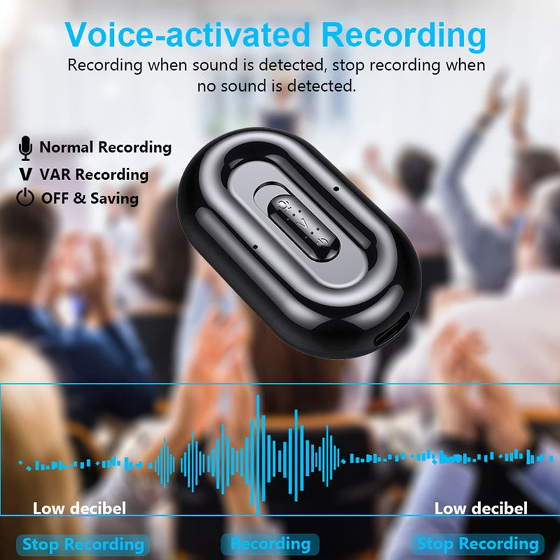  [AUSTRALIA] - PVerandio Voice Activated Recorder Mini 16GB Magnetic Voice Recorder Portable Recording Device 192 Hours Saving Capacity 85-100 Hours Continuous Recording Battery Time