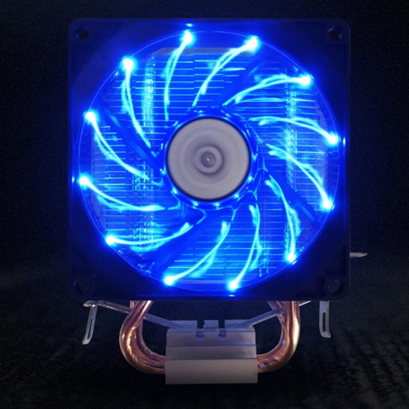  [AUSTRALIA] - JIUWU CPU Air Cooler 3-Pin Fan with 2 Heatpipes Radiator Blue LED for Intel AMD CPUs 92mm Light Quiet Cooling Fan (775 1150 1155 1151 1156)