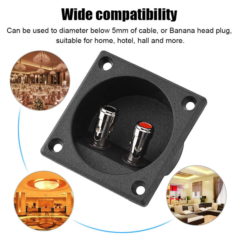  [AUSTRALIA] - Cuifati Terminal Connector, Easy Installation with 2 mounting Holes, Speaker Terminal, Black ABS Base + Metal Terminal for DIY Hotel in Home Hotel