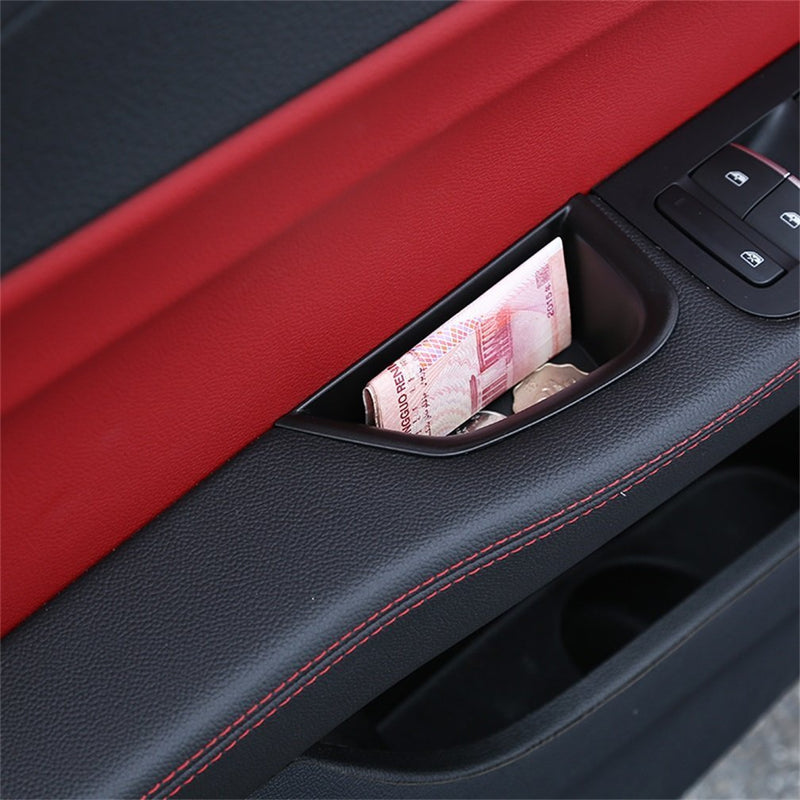  [AUSTRALIA] - Vesul Black Front Row Door Side Storage Box Handle Armrest Phone Container Fits on Alfa Romeo Giulia Sedan 2017 2018 2019 2020 2PCs Front Row Side Storage box