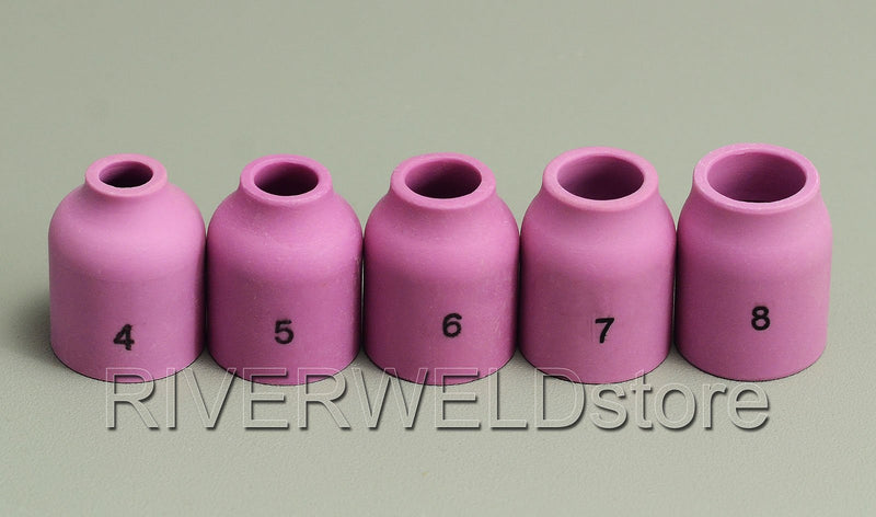  [AUSTRALIA] - TIG Stubby Gas Lens Collet Pyrex Cup #4#5#6#7#8 Alumina Nozzle Cups Kit for DB SR WP 17 18 26 TIG Welding Torch 54pcs