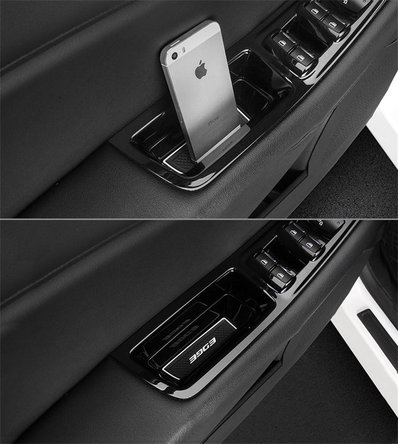  [AUSTRALIA] - Vesul Black Front Row Door Side Storage Box Handle Pocket Armrest Phone Container Fits on Ford Edge 2015 2016 2017 2018 2019 2020 Front Door Side Box for Ford Edge 2015- 2020