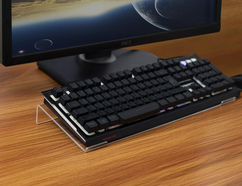 Computer Keyboard Stand with Free Mouse Pad, Clear Acrylic PC Keyboard Holder Stand Tilted Computer Keyboard Stand and Mouse Pad for Ergonomic Easy Typing, Keyboard Stand for Office Desk, Home, School - LeoForward Australia