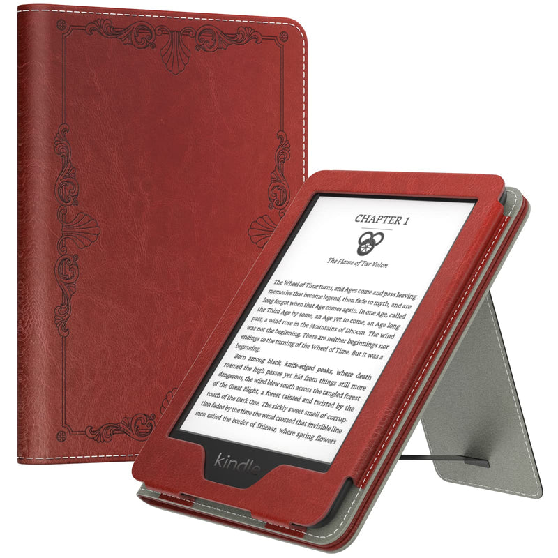  [AUSTRALIA] - MoKo Case Fits All-New 6" Kindle(11th Generation, 2022 Release)/ Kindle(10th Gen,2019)/Kindle(8th Gen, 2016), Ultra Lightweight PU Shell Cover with Auto Wake/Sleep for Kindle 2022, Vintage Style