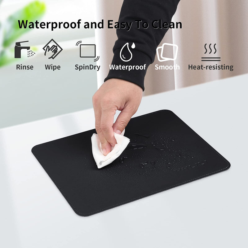  [AUSTRALIA] - YXLILI Mouse Pad, Dual-Sided PU Leather Mouse Mat, Waterproof Ultra Smooth Mousepads with Stitched Edge Computer Mouse Pads for Office Home Gaming Work Study Black/Red