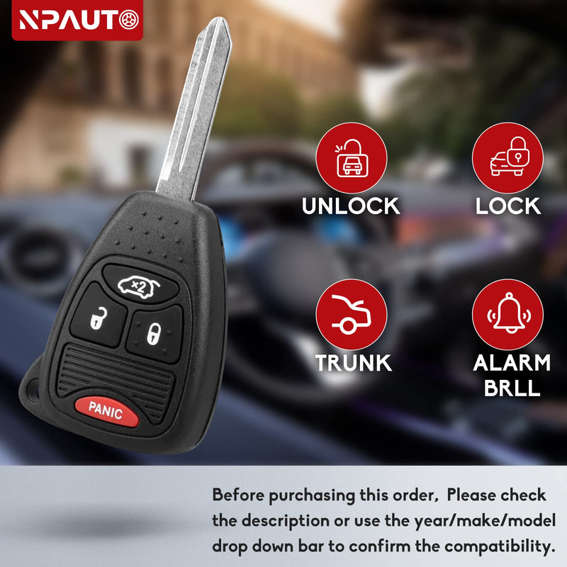  [AUSTRALIA] - NPAUTO 2Pcs Key Fob Replacement for Dodge Ram Charger Durango 2004-2009, Chrysler 200 300, Jeep Commander Grand Cherokee Liberty 2008-2012 & More-Keyless Entry Remote Control Car Key Fobs, OHT692427AA
