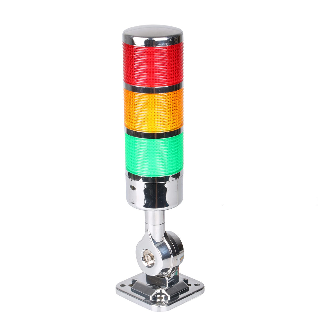  [AUSTRALIA] - 12-24V LED Stack Tower Lights, Industrial Warning Lights, Andon Lights, Column Signal Tower Indicator Lamp Beacon, Continuous/Flashing Light Switchable, 3 Level (Without Buzzer) DC 12 to 24V 3-Layers/no Buzzer