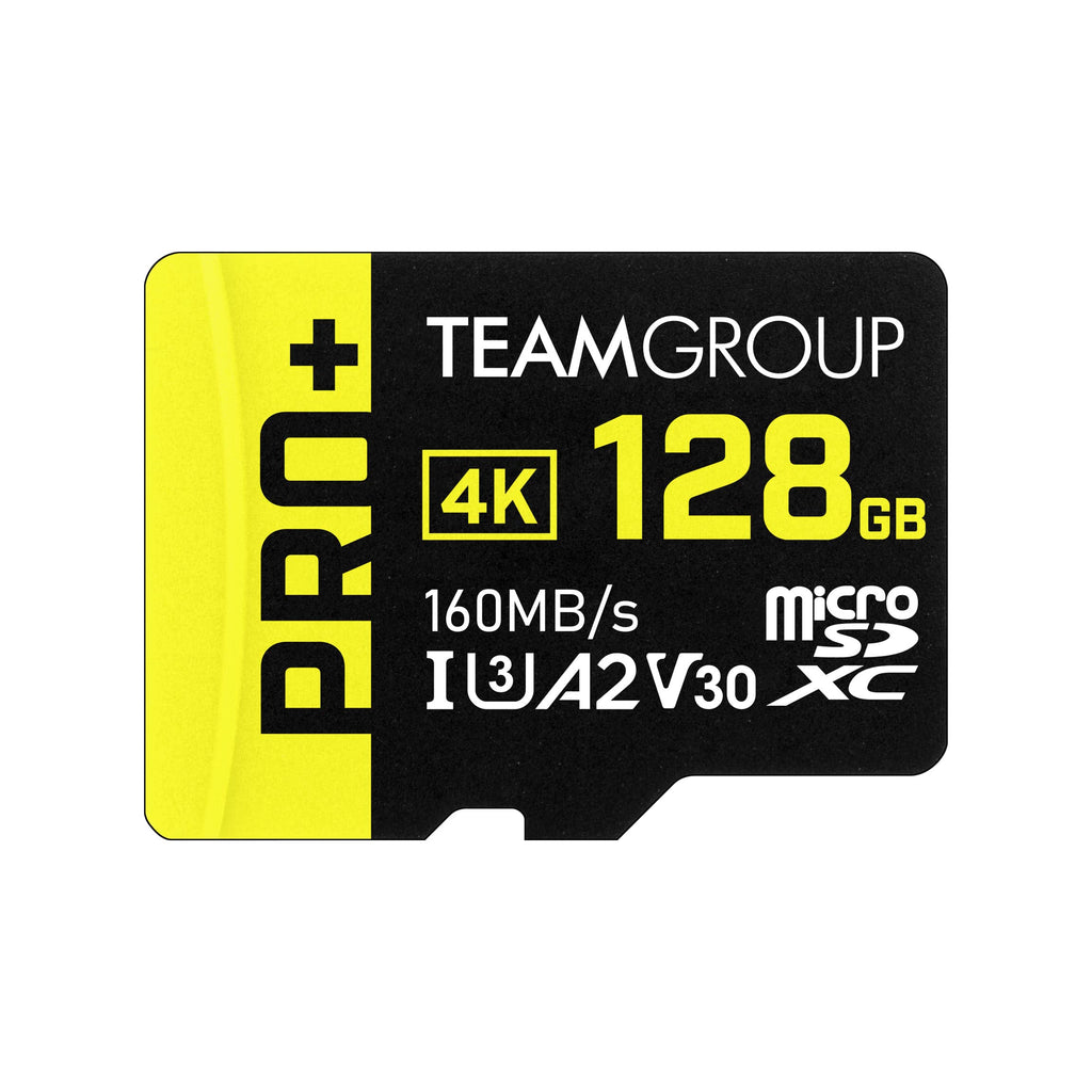  [AUSTRALIA] - TEAMGROUP A2 Pro Plus Card 128GB Micro SDXC UHS-I U3 A2 V30, Read/Write up to 160/110 MB/s for Nintendo-Switch, Gaming Devices, Tablets, Smartphones, 4K Shooting, with Adapter TPPMSDX128GIA2V3003 PRO PLUS A2 U3 V30