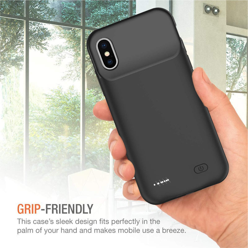  [AUSTRALIA] - Battery Case for iPhone XS/X/10, 7000mAh Portable Rechargeable Battery Pack Charging Case for iPhone X/XS/10 (5.8 inch) Extended Battery Smart Charger Case Backup Power Bank (Black) Black