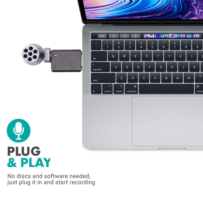  [AUSTRALIA] - Movo DOM2-USB Mini Omnidirectional USB Computer Microphone 2 Ft Range with USB Adapter Compatible with Laptop, PC and Mac, Perfect Podcasting, Gaming, Remote Work, Conference, Livestream, Desktop Mic