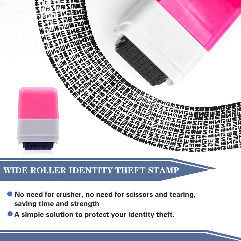  [AUSTRALIA] - Identity Protection Roller Stamps,Identity Theft Protection Stamp for ID Blockout - Privacy Confidential and Address Blocker(Pink and Blue-2 Pcs) Pink and Blue