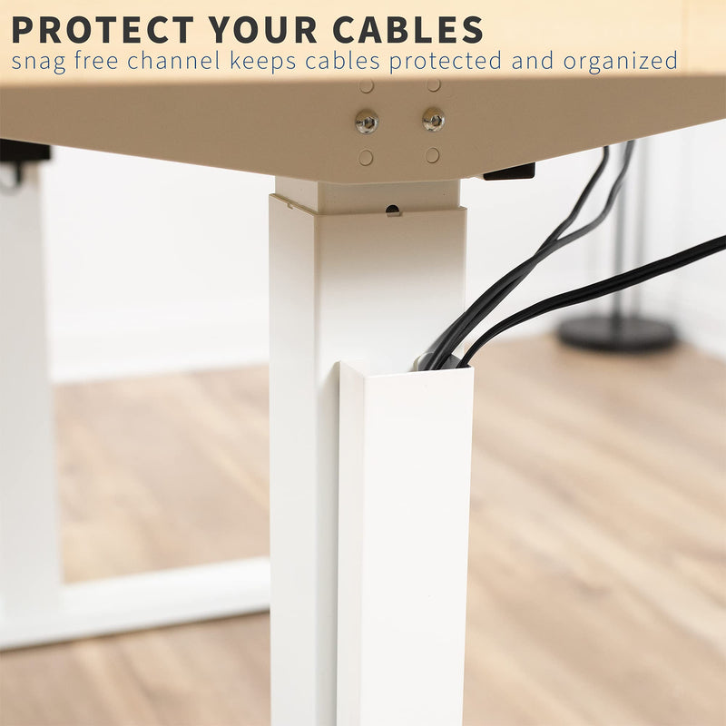  [AUSTRALIA] - VIVO Steel Magnetic 14 inch Vertical Cable Management Channel, Cord Organizer, Wire Hider Cover for Home and Office, White, DESK-AC06-1MW