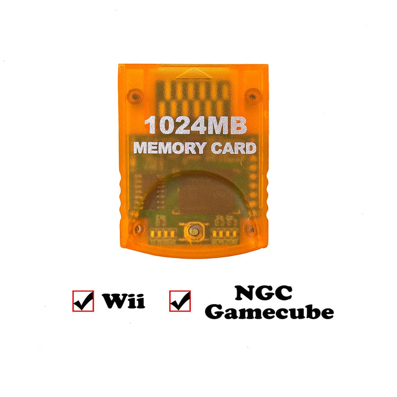  [AUSTRALIA] - Aoyoho Memory Card 1024MB Gaming Memory Card Compatible for Nintendo Wii and Gamecube Orange/1024MB