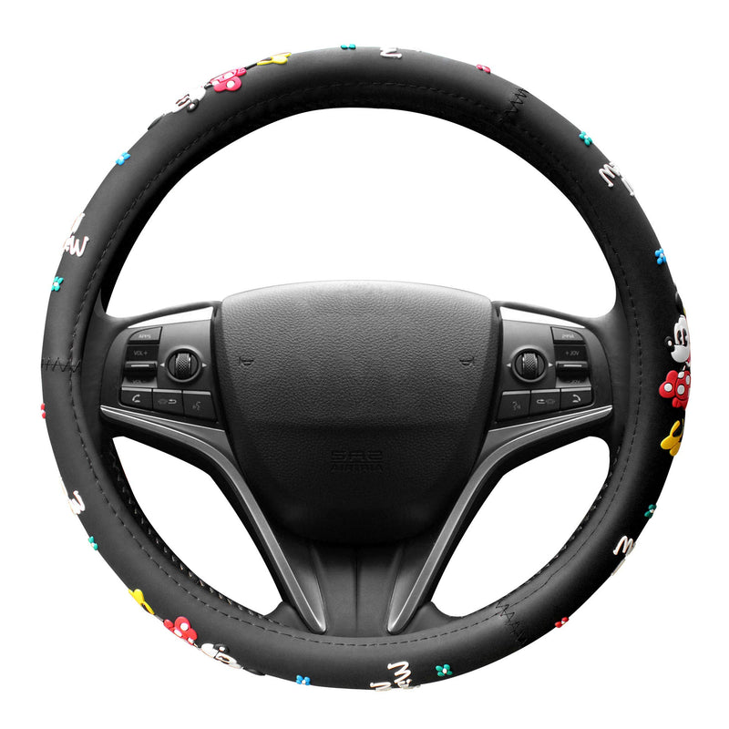  [AUSTRALIA] - FINEX Silicone Minnie Mouse Auto Car Steering Wheel Cover - Black - Universal Fit Black (Minnie Mouse)
