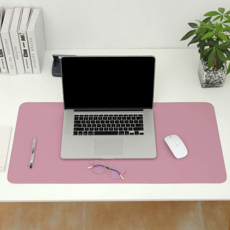 WAYBER Dual Sided Leather Desk Pad (31.5 x 15.7"), Waterproof Office Desk Mat, PU Mouse Pad, Desk Cover Protector, Desk Writing Mat for Office/Home/Work/Cubicle (Purple/Pink) Purple/Pink 31.5" x 15.7" - LeoForward Australia