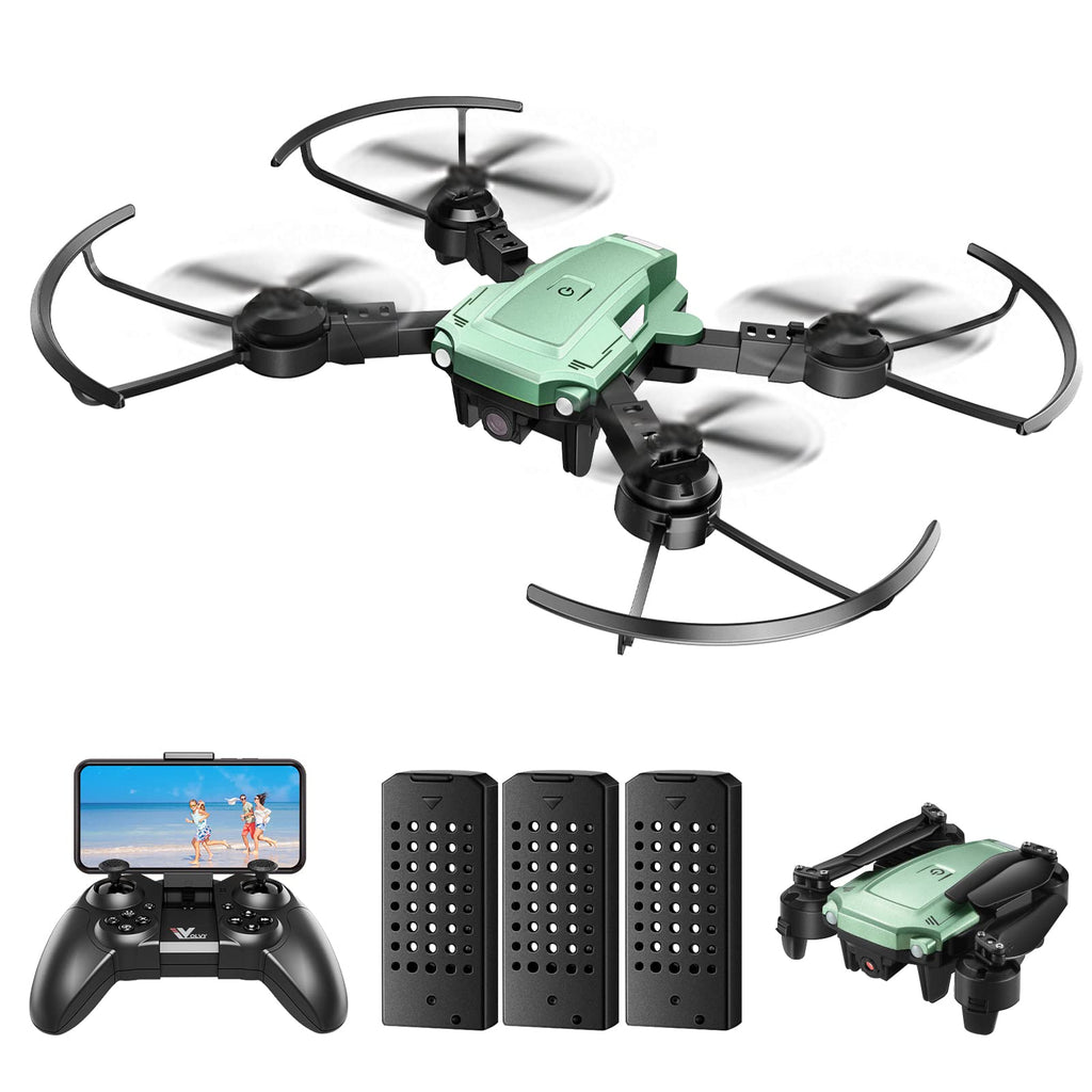  [AUSTRALIA] - Mini Drone with 1080P Camera, Voice & Gesture Control FPV RC Quadcopter with Altitude Hold, Headless Mode, 3 Speed Modes, 21 Min flight, One Key Return/Land/Fly, 3D Flip, for Kid Adult Beginner Gift 3 Batteries for 21mins Green