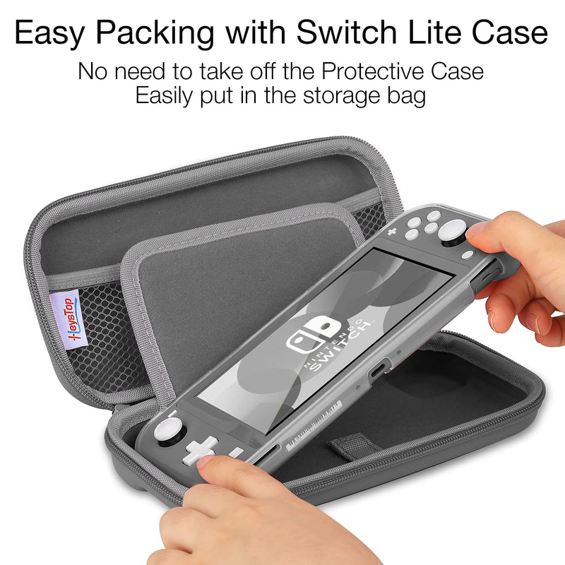  [AUSTRALIA] - HEYSTOP Carrying Case Compatible with Nintendo Switch Lite ,Portable Protective Case for Switch Lite with Storage for Nintendo Switch Lite Console and Accessories（Grey） Grey