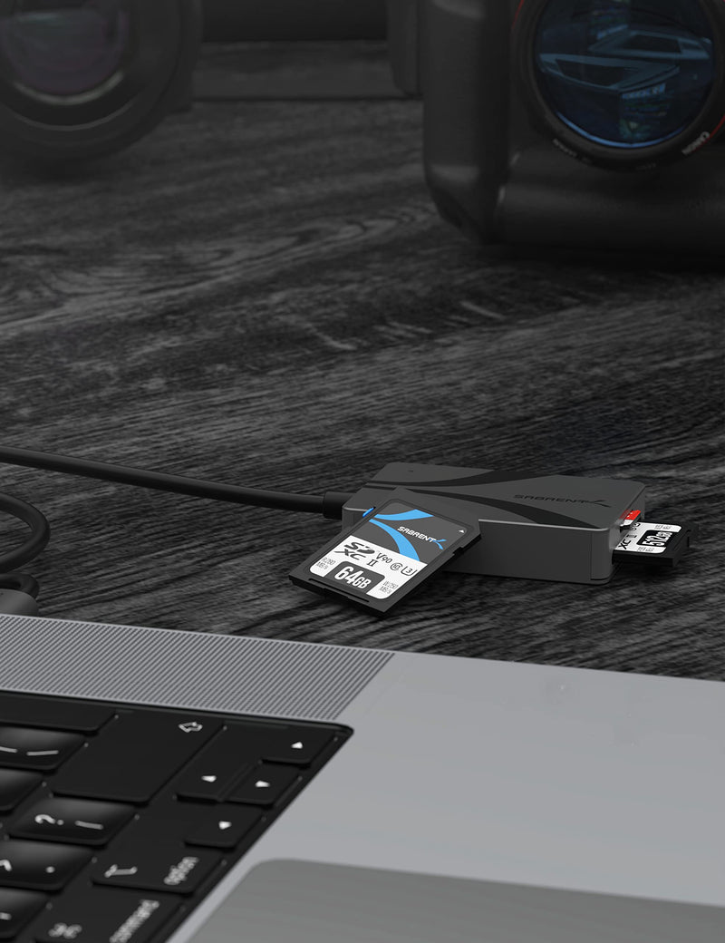  [AUSTRALIA] - SABRENT USB Type-C Card Reader, Dual-Slot UHS-II SDXC and microSDXC SD 4.0 (CR-CSDM) SD CARD Reader Type C