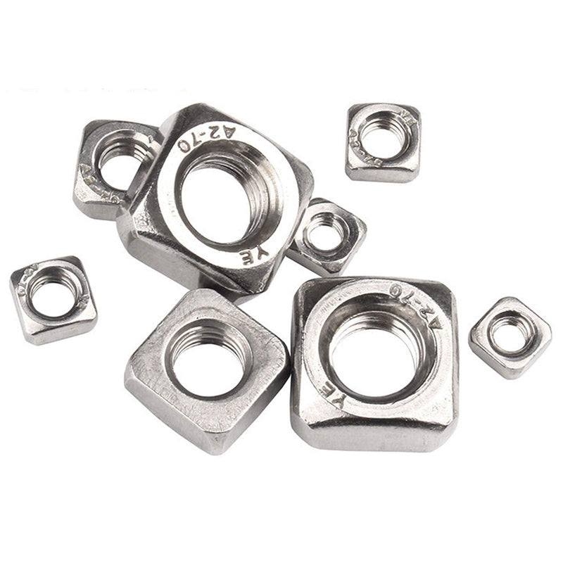  [AUSTRALIA] - M4-0.7 Square Nuts, 304 Stainless Steel Metric Coarse Thread Assortment Kit (100 Pcs) M4-0.7（100 Pcs）