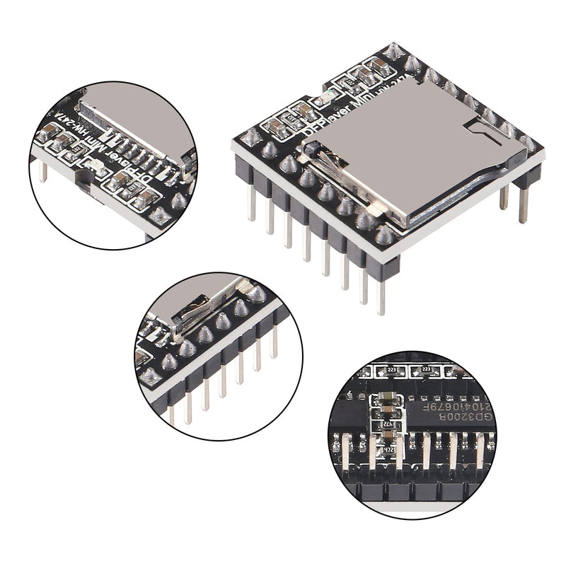  [AUSTRALIA] - AITIAO 10Pcs Mini MP3 Player Audio Module MP3 Voice Decode Board DFPlayer Audio Voice Music Module Supporting TF Card U-Disk IO/Serial Port/AD for Arduino Raspberry Pi, AVR, MSP430, and Other MCUs