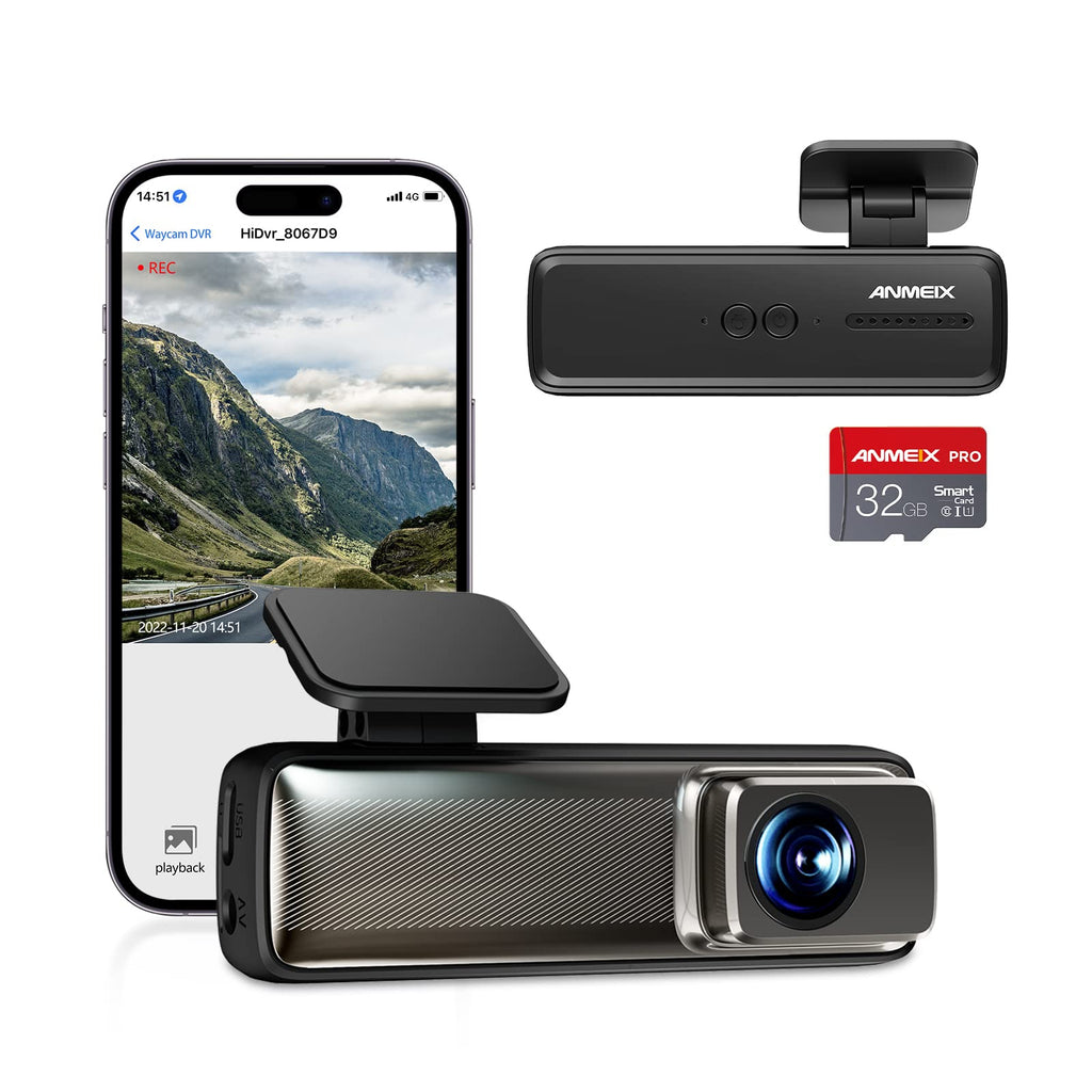  [AUSTRALIA] - Dash Cam 1080P WiFi Dash Camera for Cars, Dash cam Front with App, Car Camera with Night Vision, 170° Wide Angle WDR, 24 Hours Parking Mode, G-Sensor, Loop Recording, Support 128GB Max USB