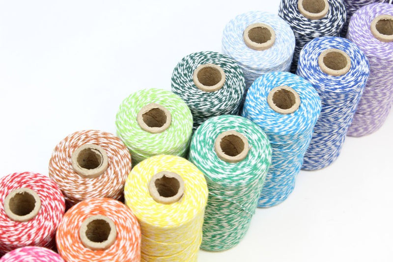  [AUSTRALIA] - Just Artifacts ECO Bakers Twine 240-Yards 4Ply Striped Grey - Decorative Bakers Twine for DIY Crafts and Gift Wrapping