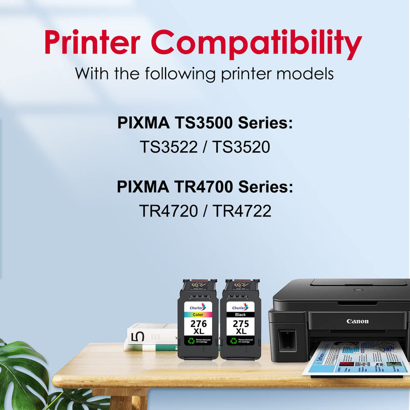  [AUSTRALIA] - Printer Ink 275 XXL 276 XXL Combo Pack Replacement for Canon Ink 275 and 276 275-276 PG-275 CL-276 Ink Cartridge Compatible with Cannon PIXMA TS3520 TS3522 TS3500 TR4720 TR4700 TR4722 Printers