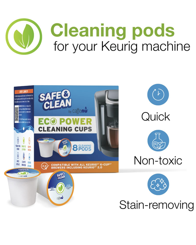  [AUSTRALIA] - 8-Pack Rinse & Cleaning Pods Compatible With Keurig Coffee Makers 1.0 & 2.0. Stain Remover. Non-Toxic