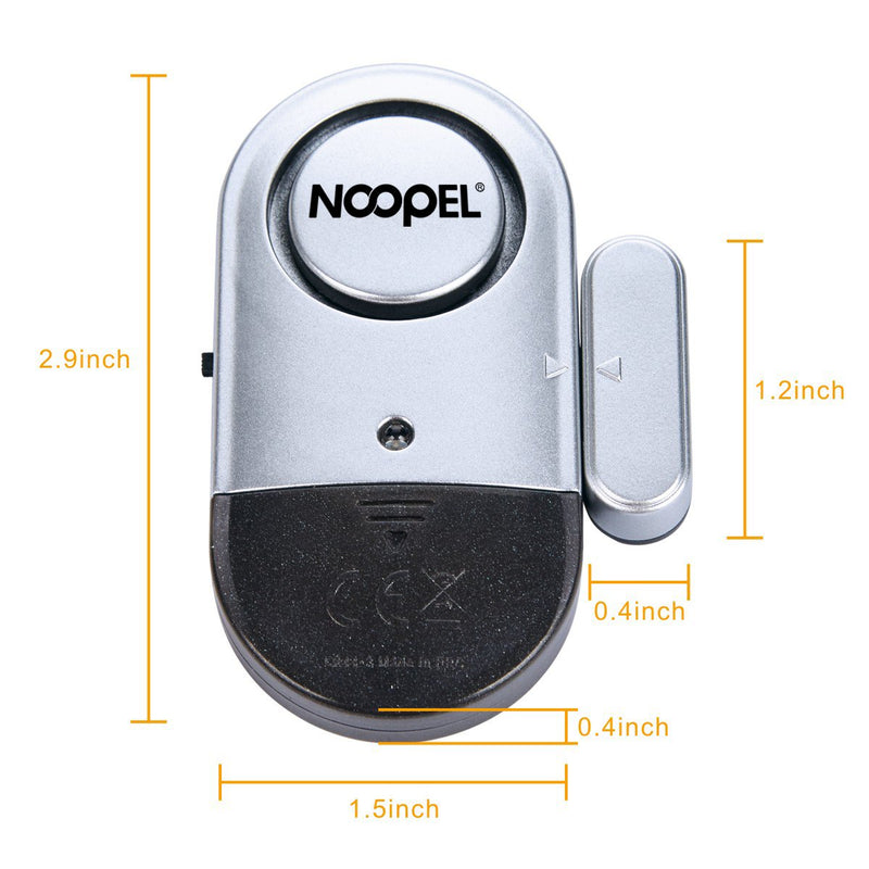  [AUSTRALIA] - Door Window Alarm 2 Pack Noopel Home Security Wireless Magnetic Sensor Burglar Anti-theft 120DB Alarm with Batteries included - DIY Easy to Install (2)