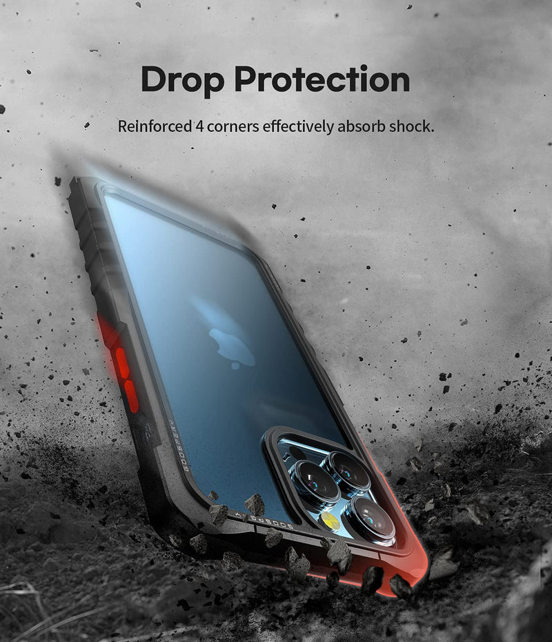  [AUSTRALIA] - Goospery Z Bumper Compatible with iPhone 13 Pro Max Case [Strap Included] Shock Absorbing Dual Layer Structure TPU Edge Crystal Clear PC Back Cover with Shoulder Strap (Black) IP13PM-ZBM-BLK-STR