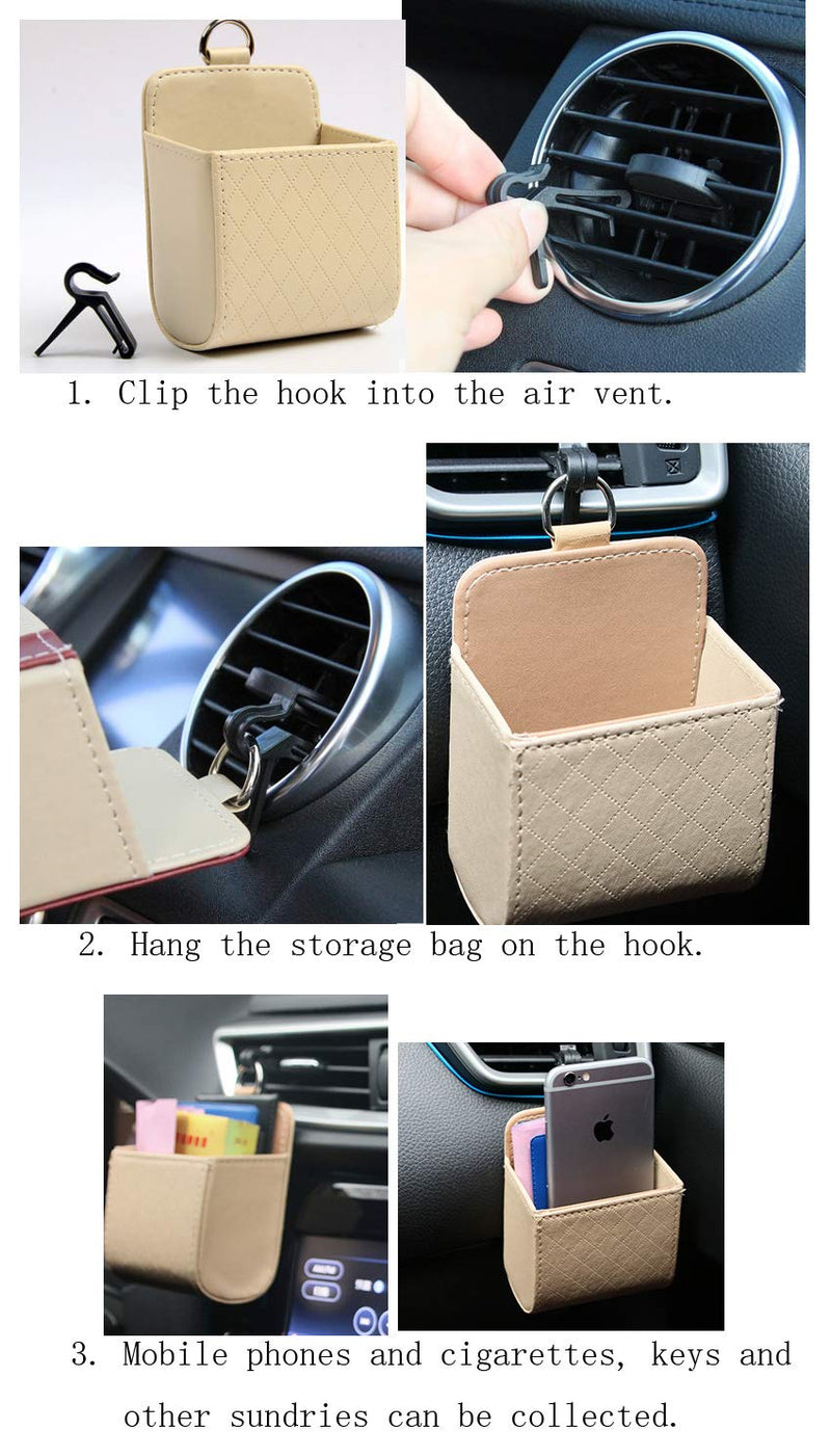  [AUSTRALIA] - Bestbling Car Air Vent Mobile Cellphone Pocket Bag Pouch Box Storage Organizer Carrying Case (Black) Black