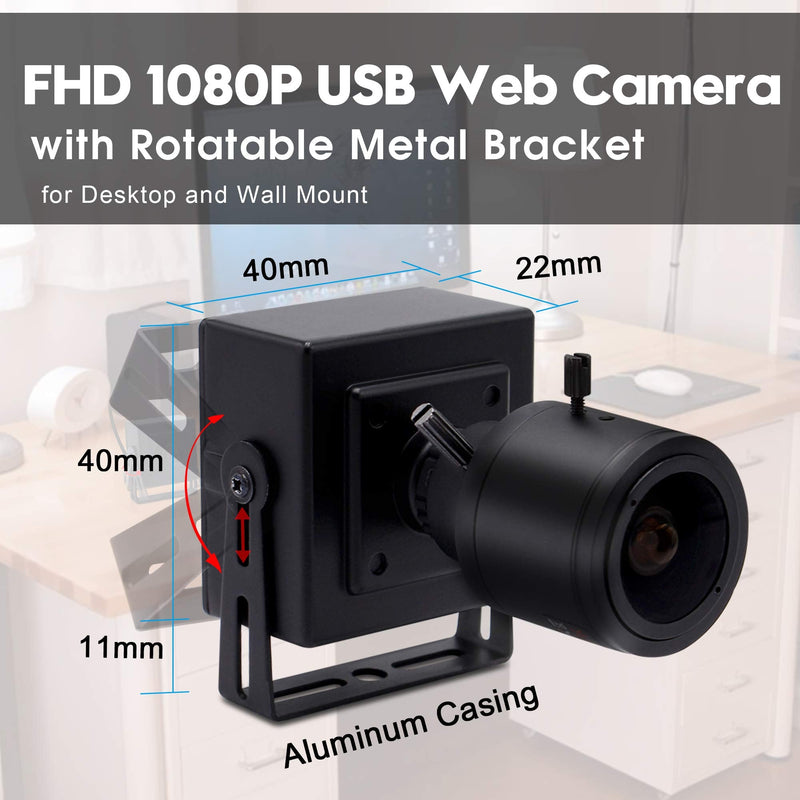  [AUSTRALIA] - SVPRO Manual Zoom Focus USB Camera 2.8-12mm Varifocal Lens 1080P FHD USB Webcam, 2MP High Frame Rate 100pfs VGA Mini Camera Portable USB Camera with UVC Plug & Play for Android Linux Windows Mac 2MP USB Camera (High Frame)