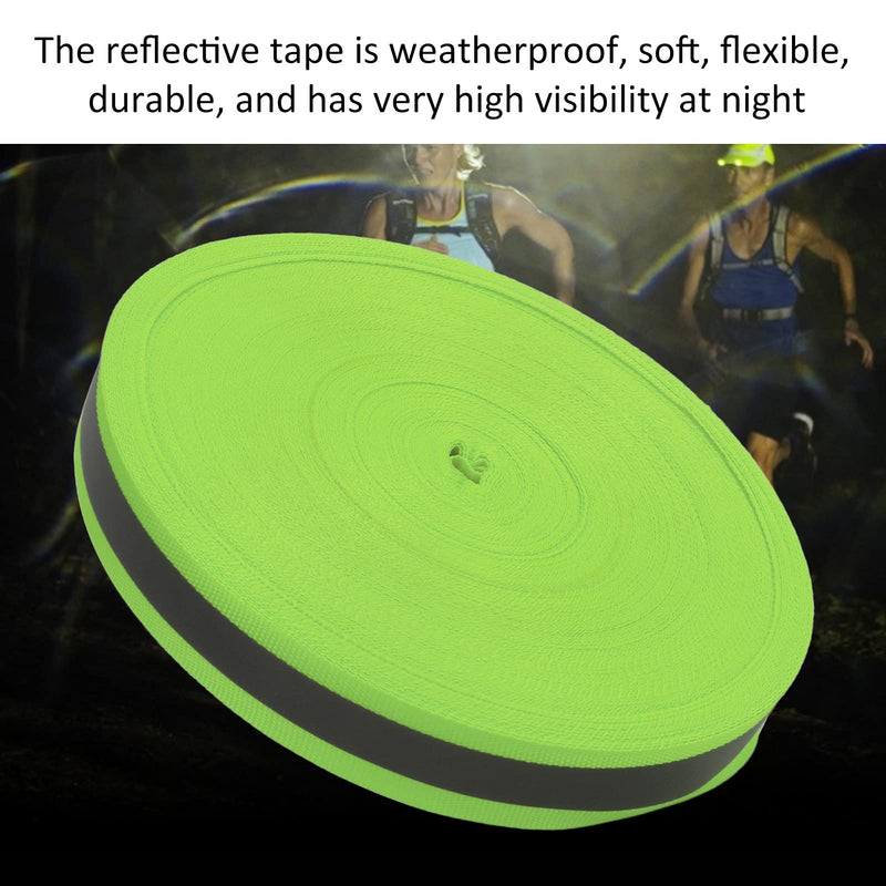  [AUSTRALIA] - Pssopp Reflective Tape Strip, 50 Yard 2cm Width High Visibility Reflective Area Reflective Ribbon Sew On Tape for Warning Safety Trim Deco(Green) Green