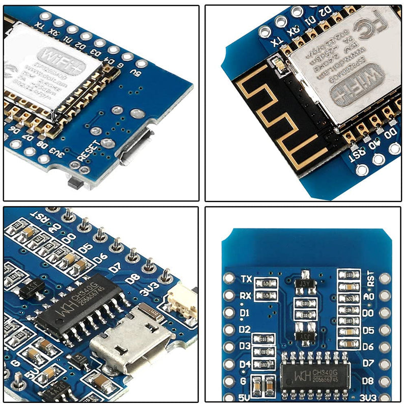  [AUSTRALIA] - Dorhea 7PCS ESP8266 ESP-12F Development Board NodeMcu D1 Module for ESP8266 ESP-12F 4M Bytes WLAN WiFi Internet Development Board 7