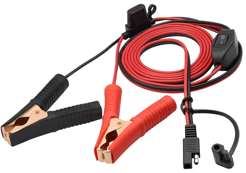  [AUSTRALIA] - AAOTOKK Crocodile Clip Cable 16 AWG Wire Harness SAE to Battery Alligator Crocodile Clip12V DC Extension Cord with Switch and Fuse Box Quick Connect/Disconnect Snap Action Cable(2.4m/7.8ft -Fuse Box)