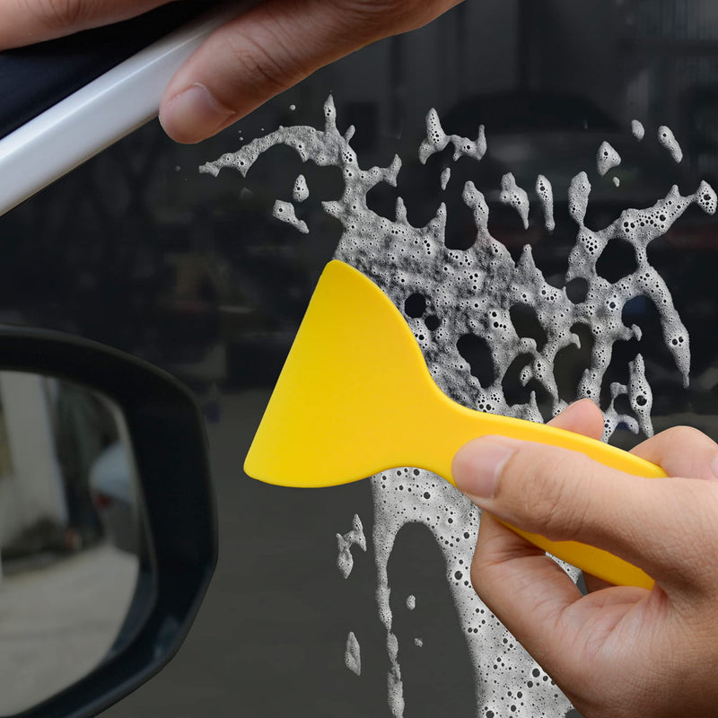  [AUSTRALIA] - 8PCS Resin Scraper, Resin Removal Scraper, Plastic Spatula for 3D Printing, Air Bubble Remover Sticker Installation Tool Flexible Paint Scrapers, Black 4PCS Yellow 4PCS, 5.27 x 2.32 inch