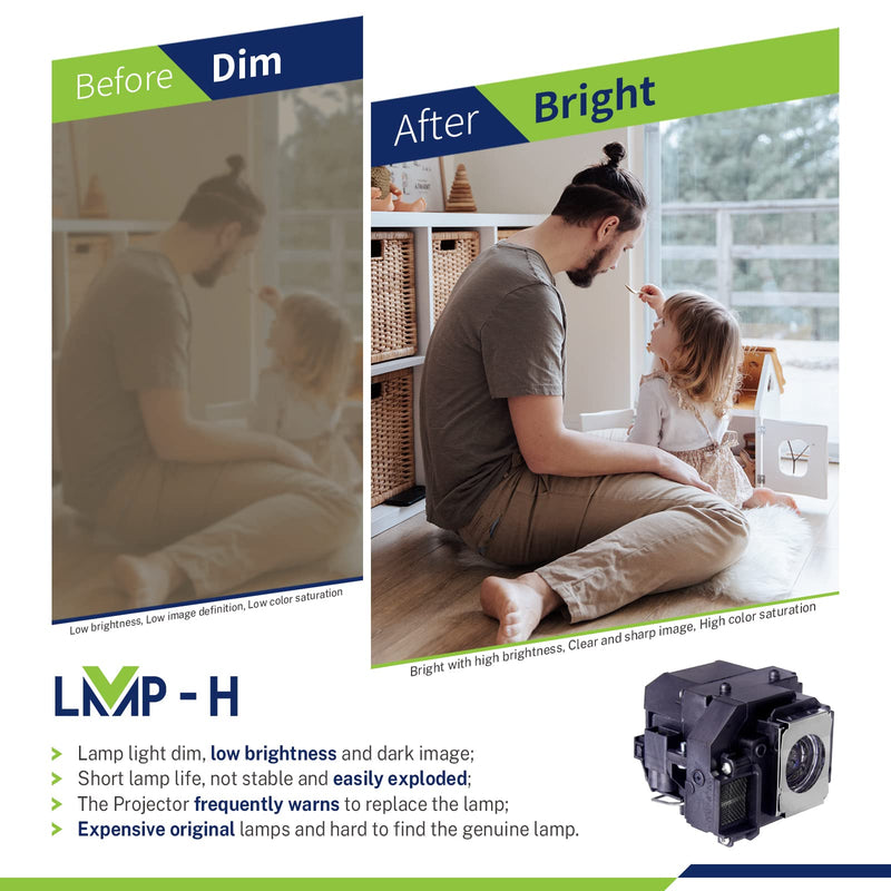  [AUSTRALIA] - LMP-H ELP54 Replacement Projector Lamp Bulb for Epson ELPLP54/ELPLP58/ELPLP56/ELPLP55 Powerlite Home Cinemaex5200 EX7200 EX3200 705HD EX71 EX51 EB-S7 EX31 EB-X7 EB-X7 H368A H311A H310A H331A