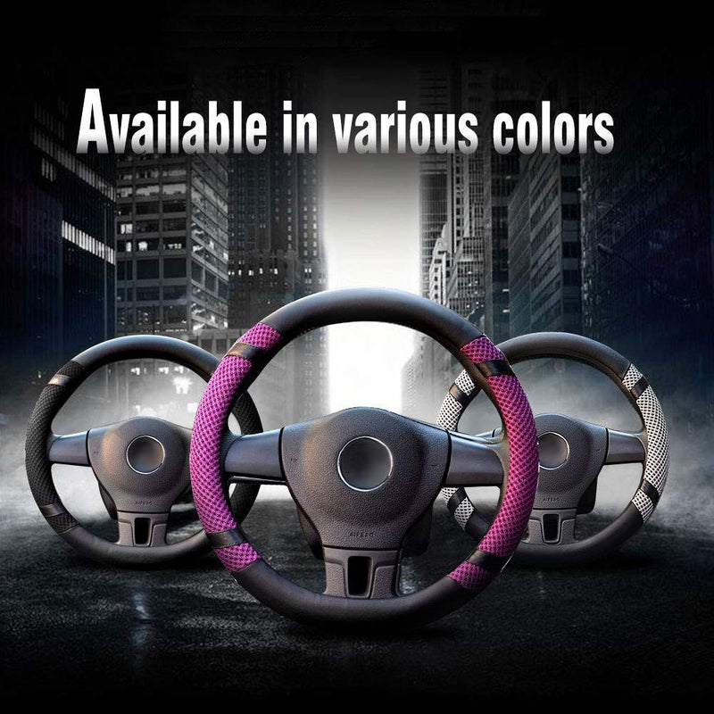  [AUSTRALIA] - BOKIN Steering Wheel Cover Microfiber Leather Viscose, Breathable, Anti-Slip, Odorless, Warm in Winter Cool in Summer, Universal 15 Inches(Purple) Purple