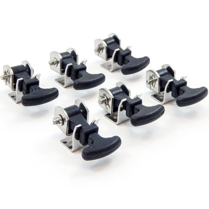  [AUSTRALIA] - 6 Piece Kit Rubber T Handle Latch Catch Hold-Down 2.5 Inch Mini Easy Grip Draw Stainless Steel Brackets Hardware Replacement 2 1/2 Compartment Trailer Tool Box RV Battery Box Tiedown Rust Free D. 6 Latch Hold-Down Kit