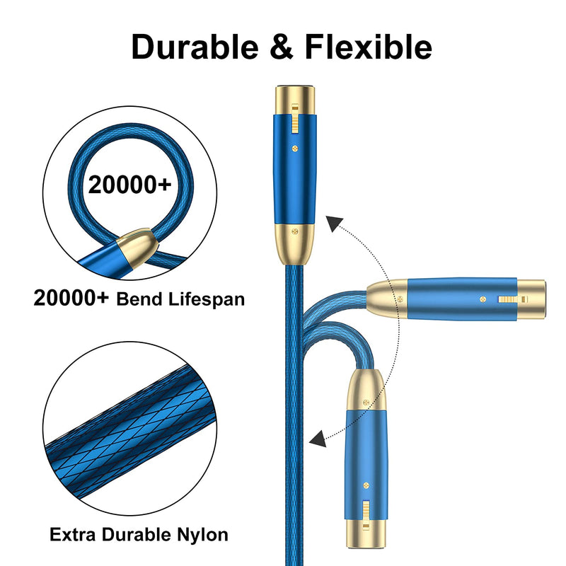  [AUSTRALIA] - NUOSIYA XLR Cable 15ft, Microphone Cable with Gold Plated Plug, 3-Pin Balanced XLR Male to Female Nylon Braided DMX512 Cords for Stage&Studio Lightnings Speaker Amplifier Speaker 1-Pack